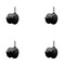 Service Caster 2'' Black Floor Safe Twin Wheel Casters with Brakes 7/16 Grip Ring Stem, 4PK SCC-GR02S50-TPR-BLK-B-716176-4 - alternate 1